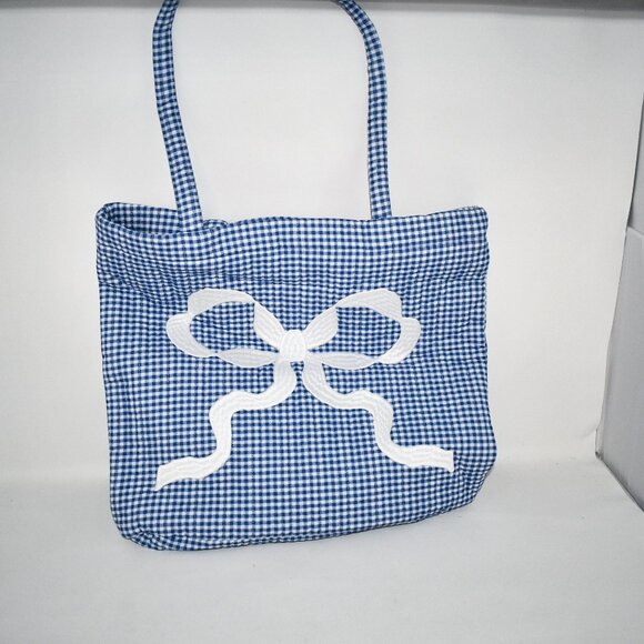 LoveShackFancy x Visit Savannah Henderson Bow Gingham Tote #LA202-2912 NWT - Picture 3 of 6